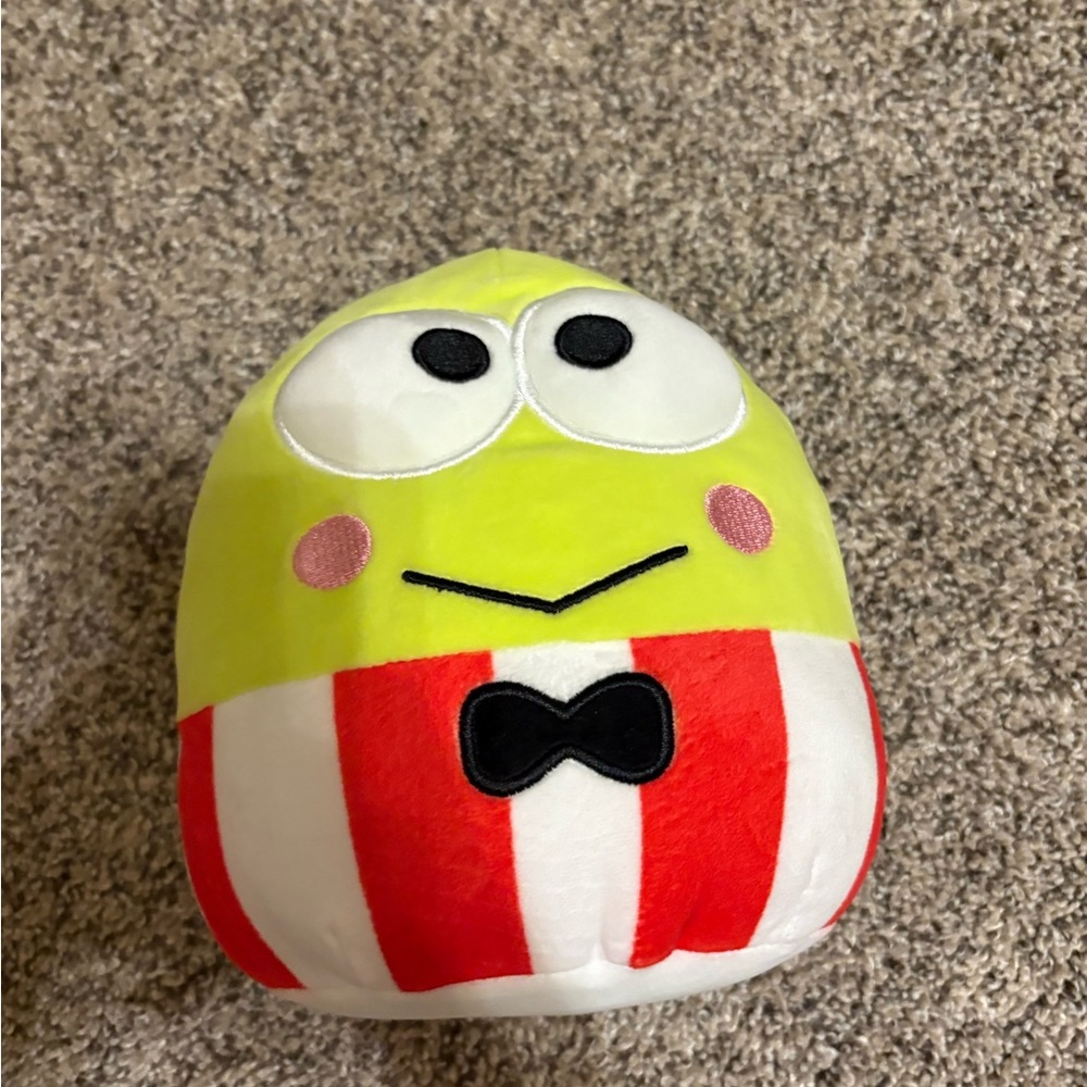 Squishmallows Keropi Yellow and Red Striped Stuffed Animal